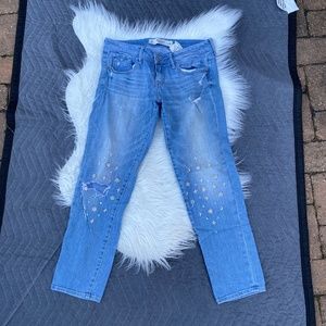 [Abercrombie & Fitch] Embellished Distressed Jeans